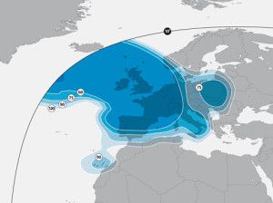 Astra 2E Satellite Signal Footprint Maps european beam