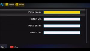 IPTV Portal Server settings on a MAG IPTV Set Top Box