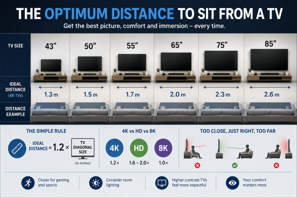 The optimum TV viewing distance