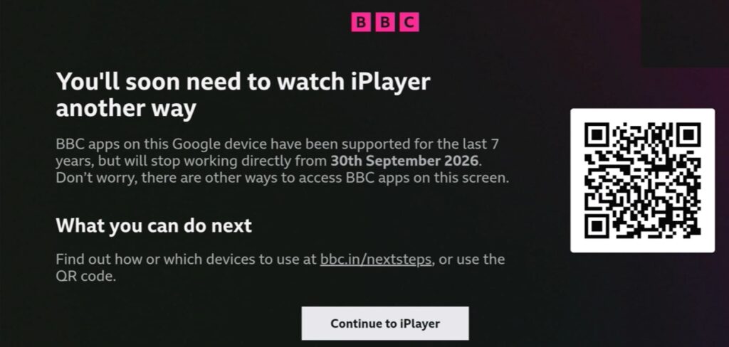 BBC iPlayer Ends Support for Many Devices